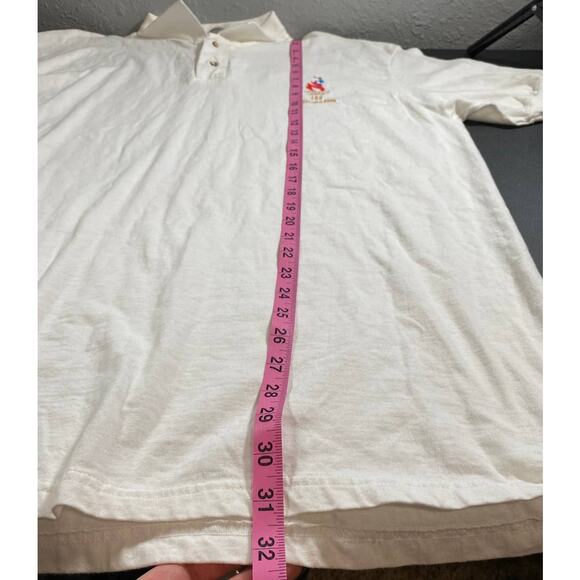 Vintage XL Hanes Olympics 1996 White Polo Torch Embroidered Sports 100 year Anni - Picture 7 of 8